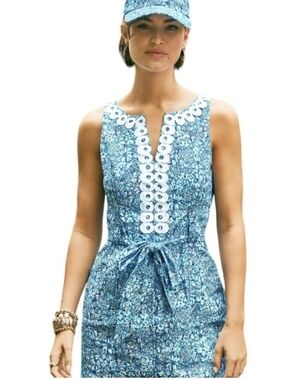 Lilly Pulitzer Gullianna Blue Floral Shift Dress .